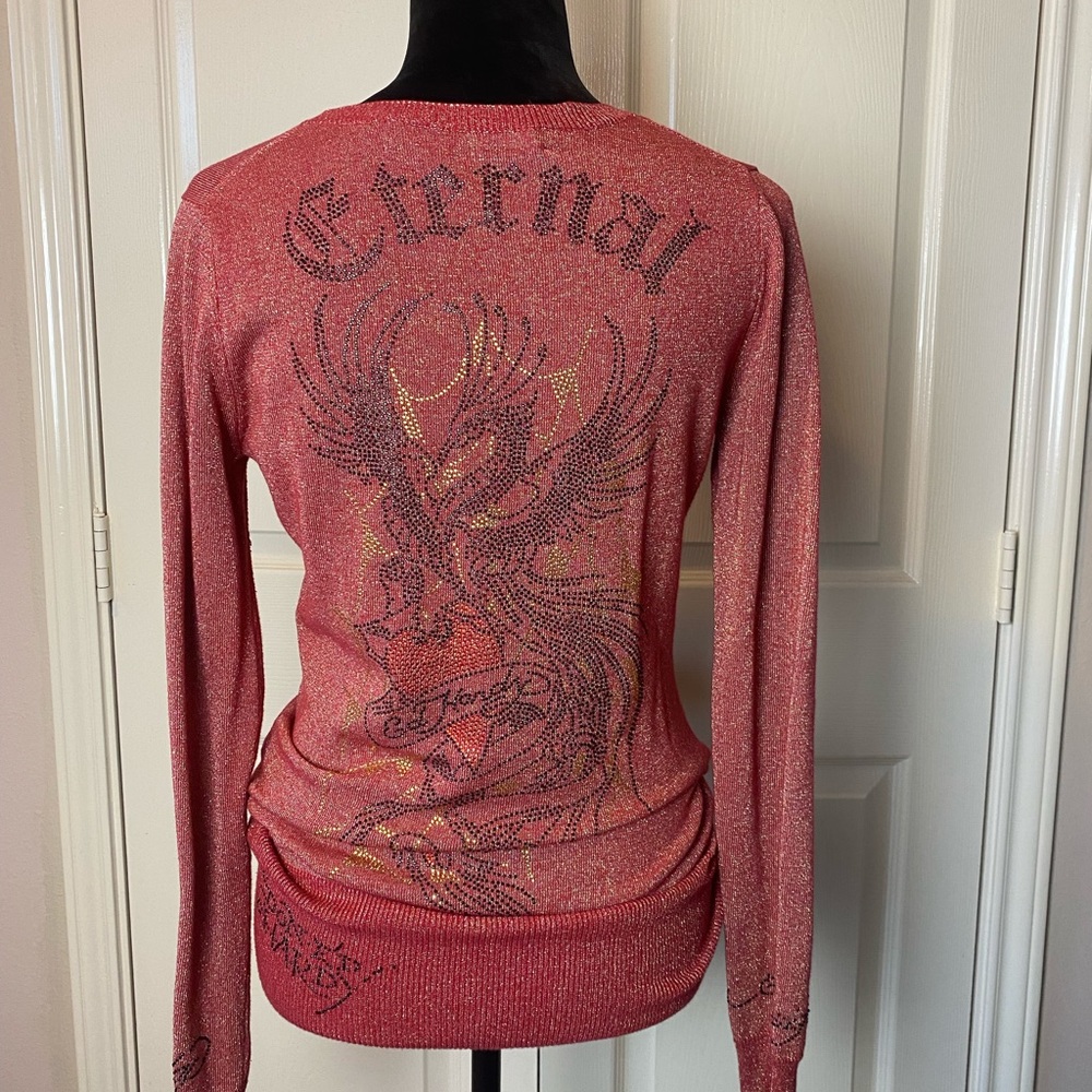 Ed Hardy by Christian Audigier Red long sleeve top
